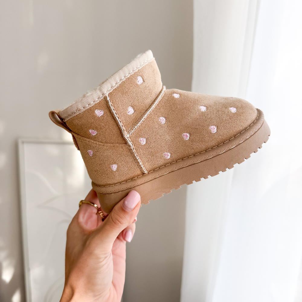 Heart Boots - Beige (mini)