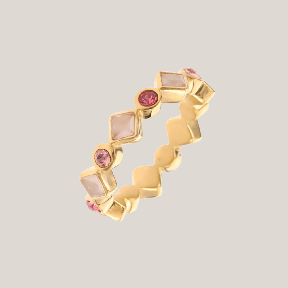 Ring Rozenkwarts Goud - La Nora