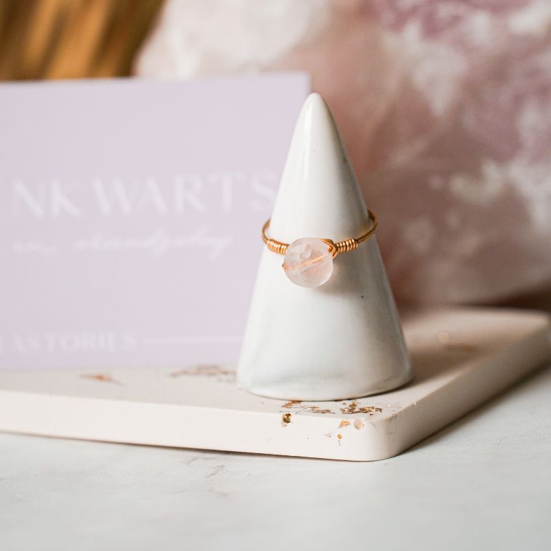 Ring Rozenkwarts Goud - Love Story