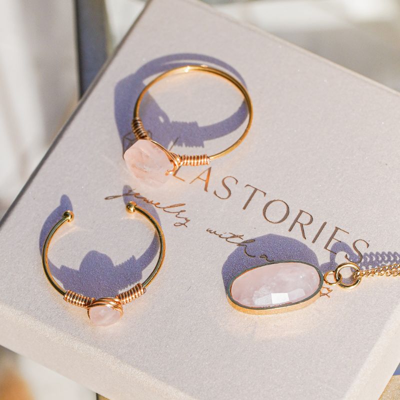 Ring Rozenkwarts Goud - Love Story