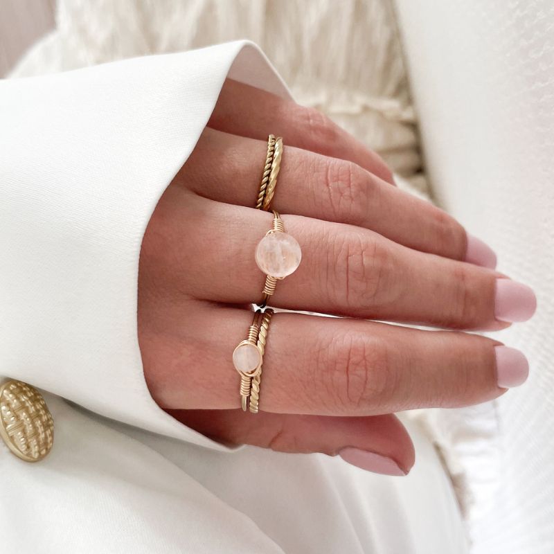 Ring Rozenkwarts Goud - Love Story
