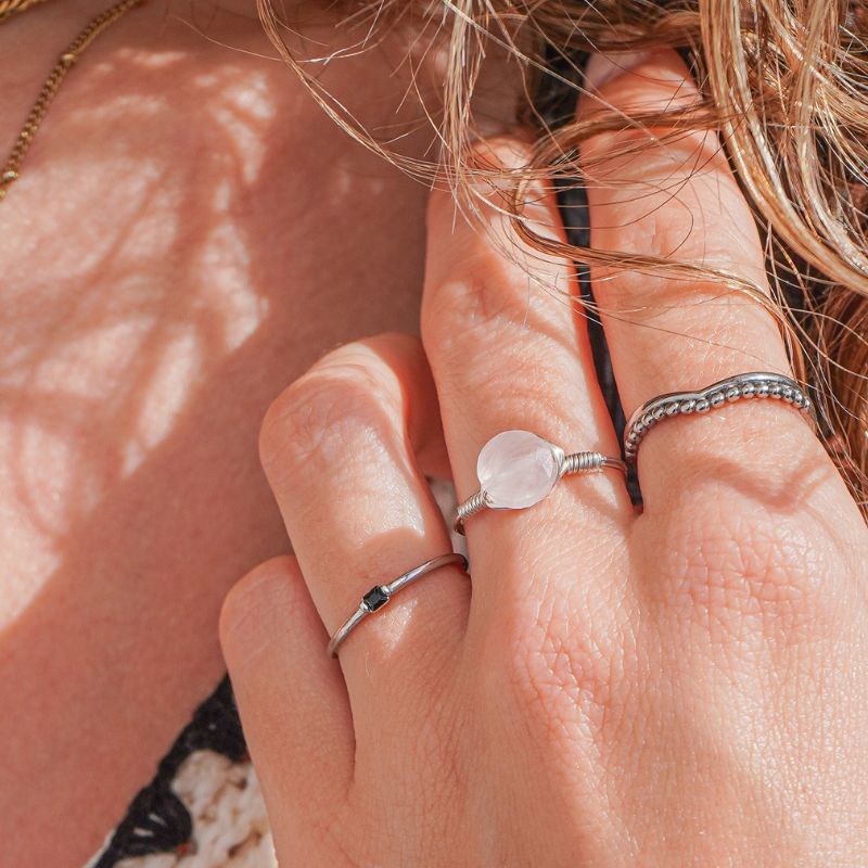 Ring Rozenkwarts Zilver - Love Story