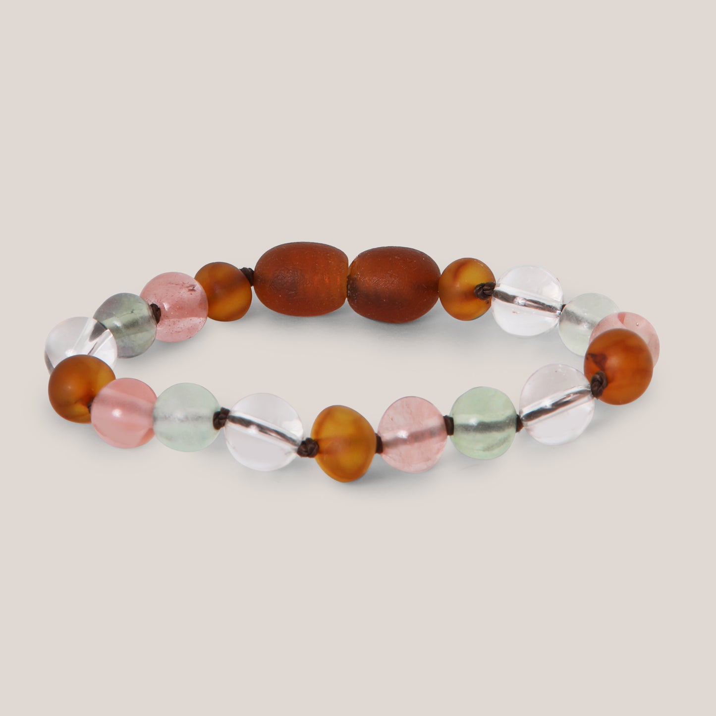 Armband Barnsteen, Cherry Kwarts & Bergkristal - Matching