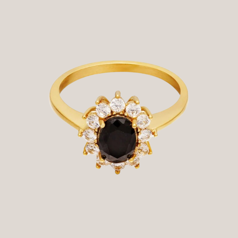 Ring Onyx Goud - La Roxy