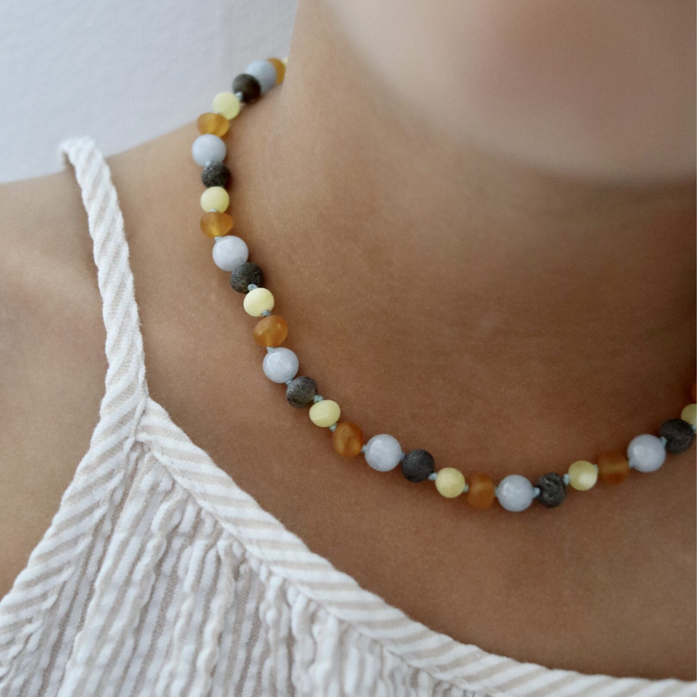 Ketting Barnsteen Aquamarijn - Peuter/ Kleuter