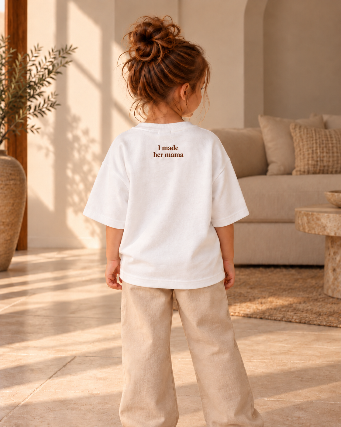 T-shirt I made her mama - Wit (mini)