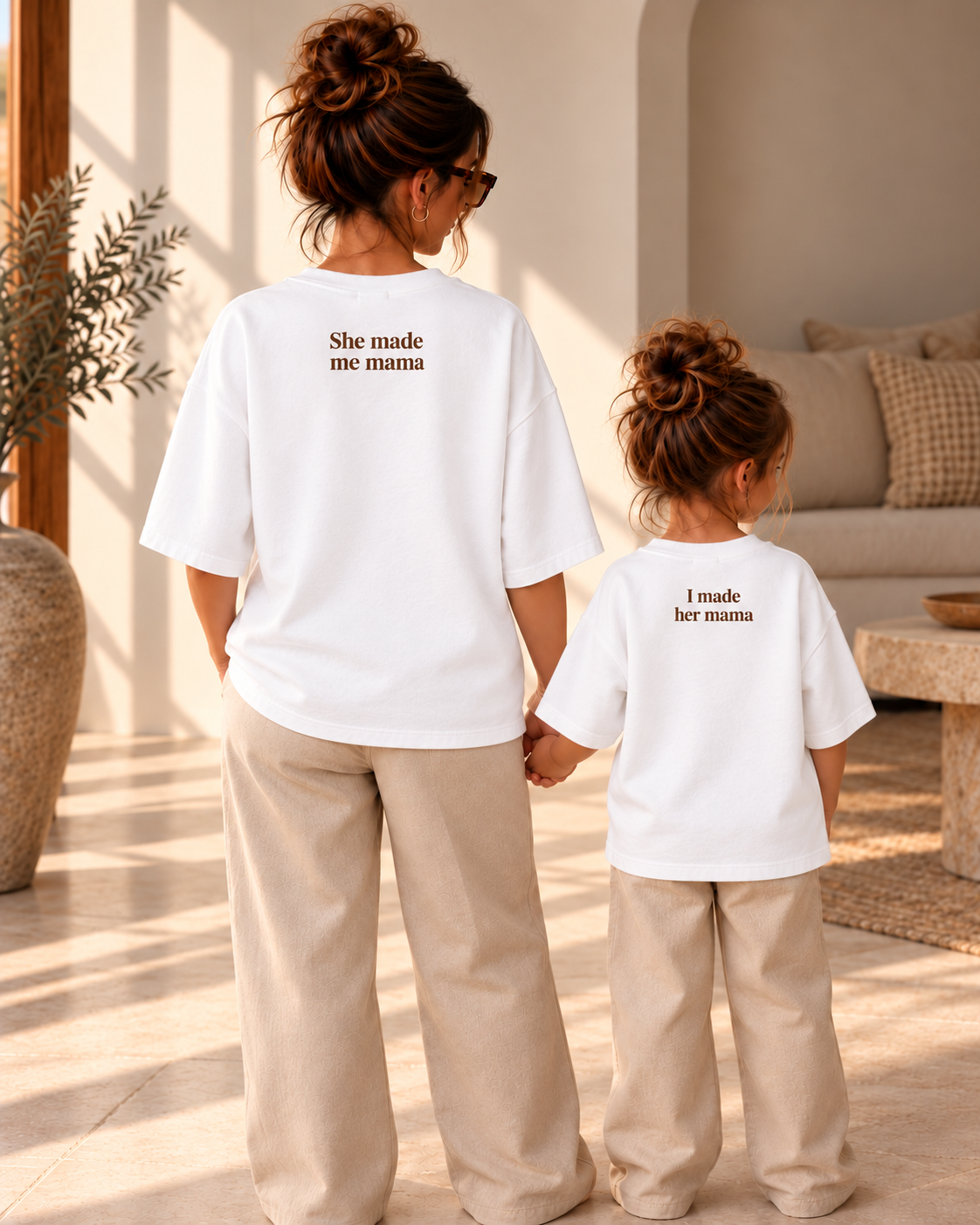 T-shirt She made me mama - Wit (mama)