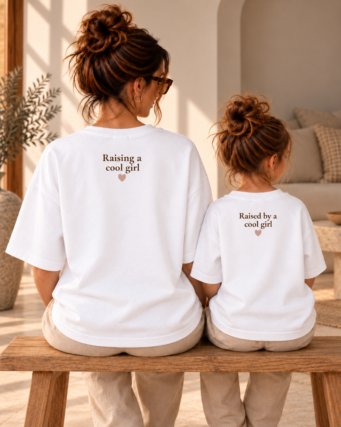 T-shirt Raised by a cool girl - Wit (mini)