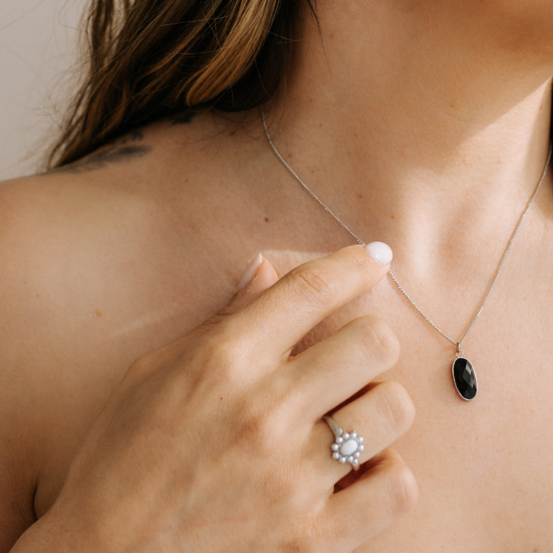 Ketting Onyx Zilver - Power
