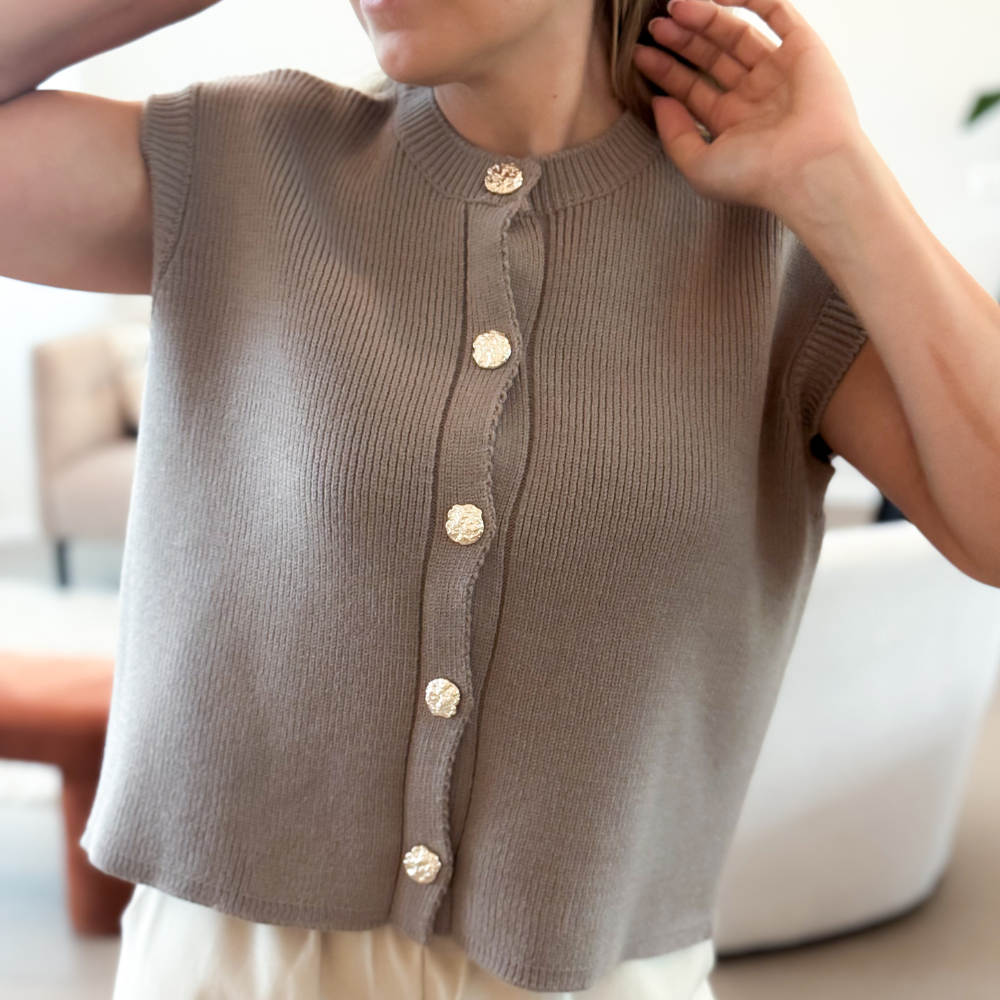Top Taupegrijs - Gilet