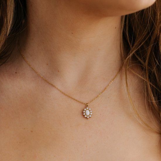 Ketting Maansteen Goud - La Loua-Mae