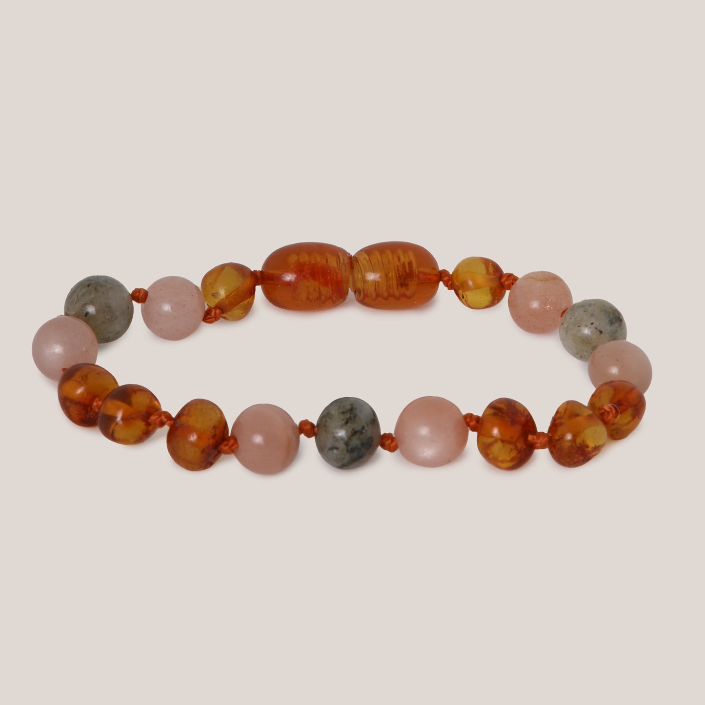 Armband Barnsteen, Labradoriet & Zonnesteen - Matching
