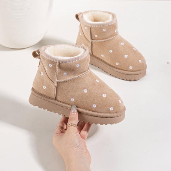Daisy Boots Hoog - Beige Bloem (mini)