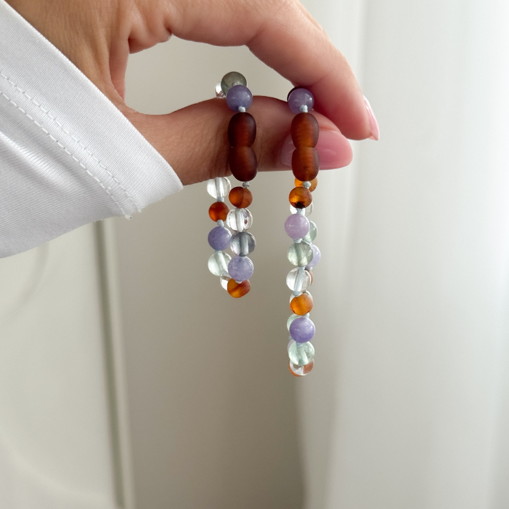 Moeder & Dochter Armbandjes – Barnsteen & Fluoriet | Beschermende Rust