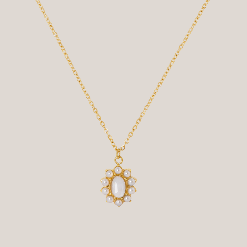 Ketting Maansteen Goud - La Loua-Mae