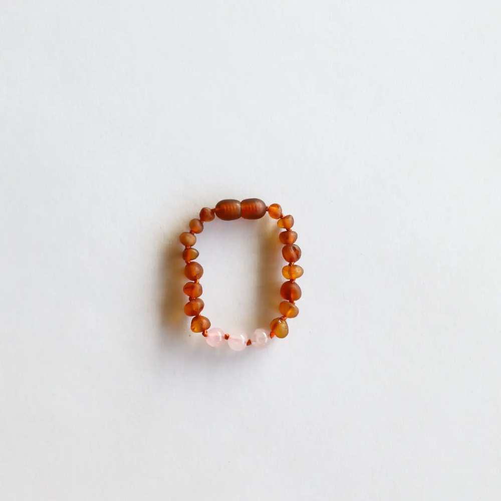 Armband Barnsteen & Rozenkwarts – Matching