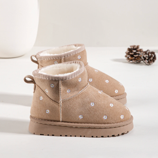 Daisy Boots Hoog - Beige Bloem (mini)