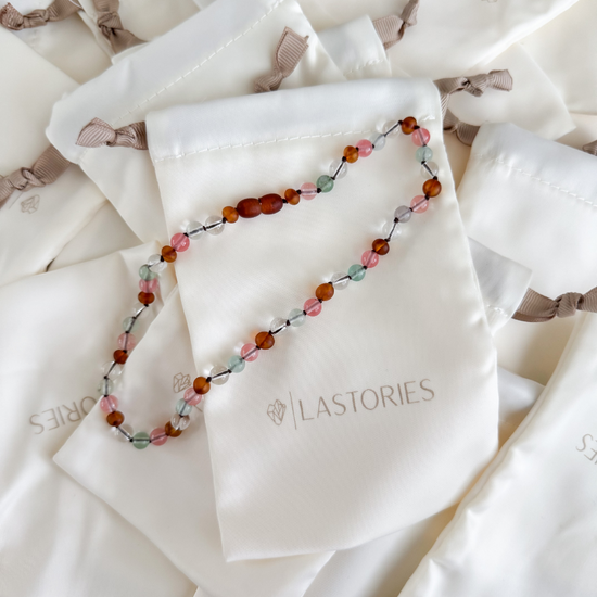 Ketting Barnsteen, Cherry Kwarts & Bergkristal - Matching