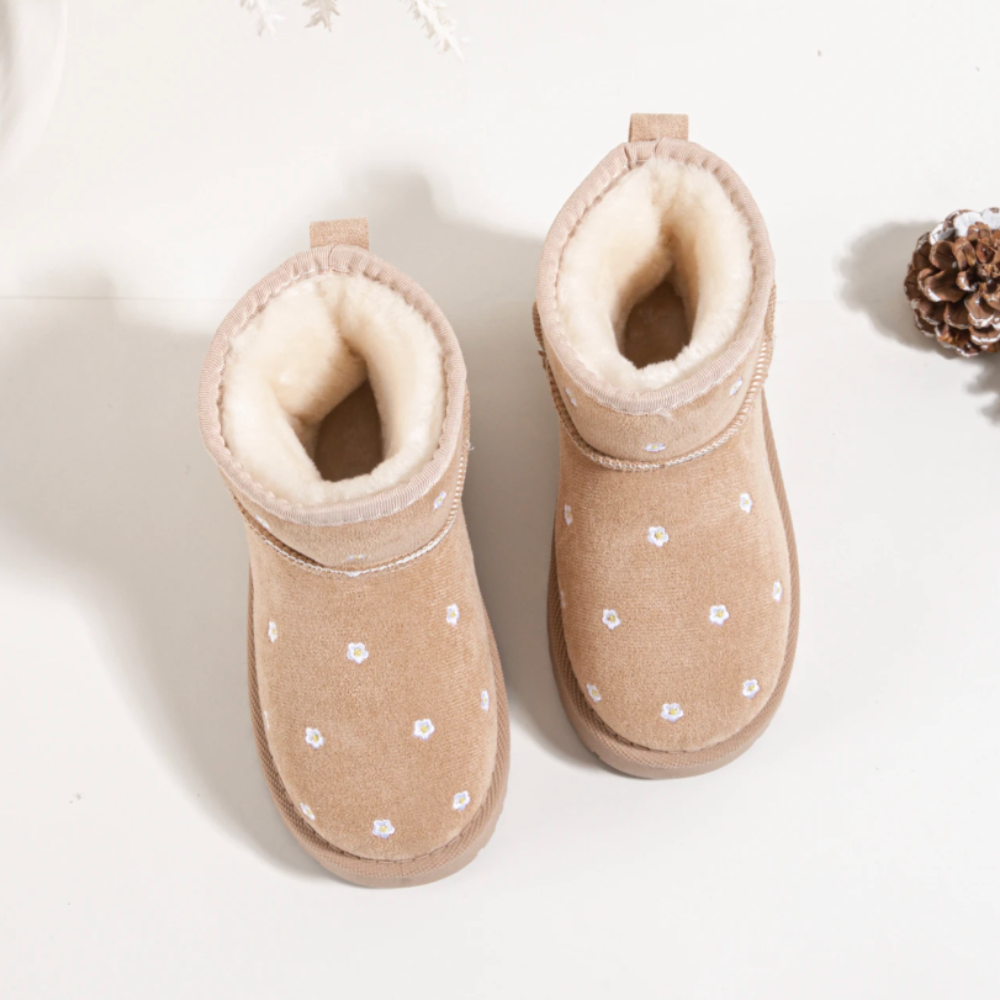 Daisy Boots Hoog - Beige Bloem (mini)