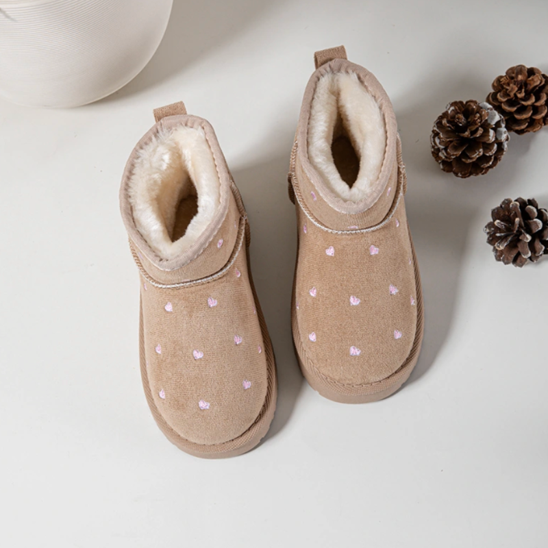 Heart Boots - Beige