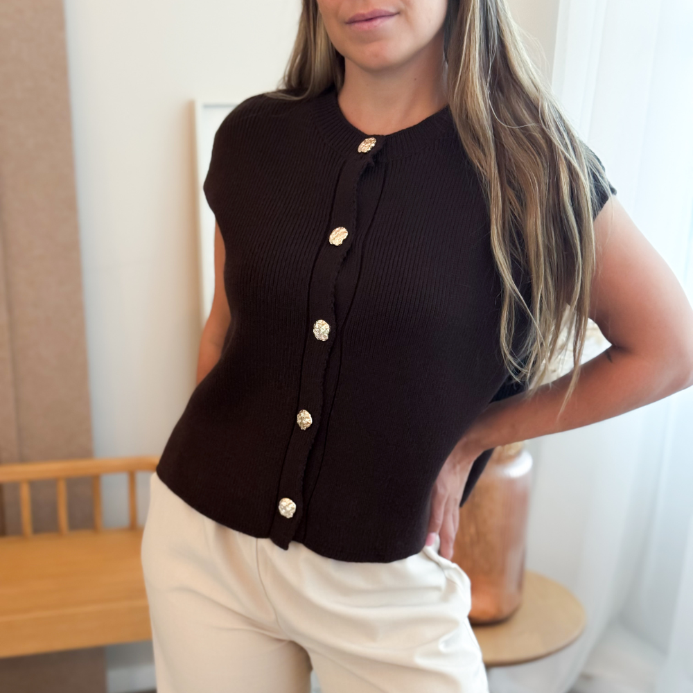 Top Donkerbruin - Gilet