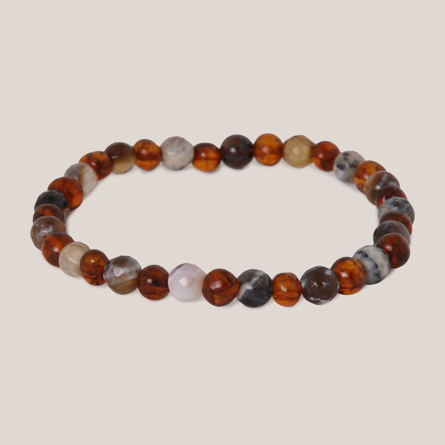 Armband Barnsteen & Crazy Lace Agaat - Matching