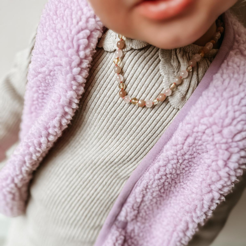 Ketting Barnsteen, Rozenkwarts & Zonnesteen - Matching
