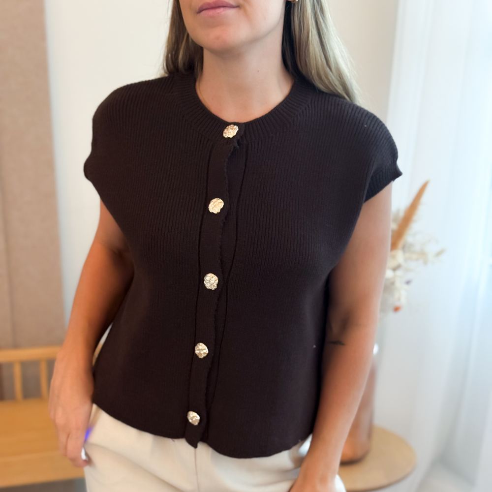 Top Donkerbruin - Gilet