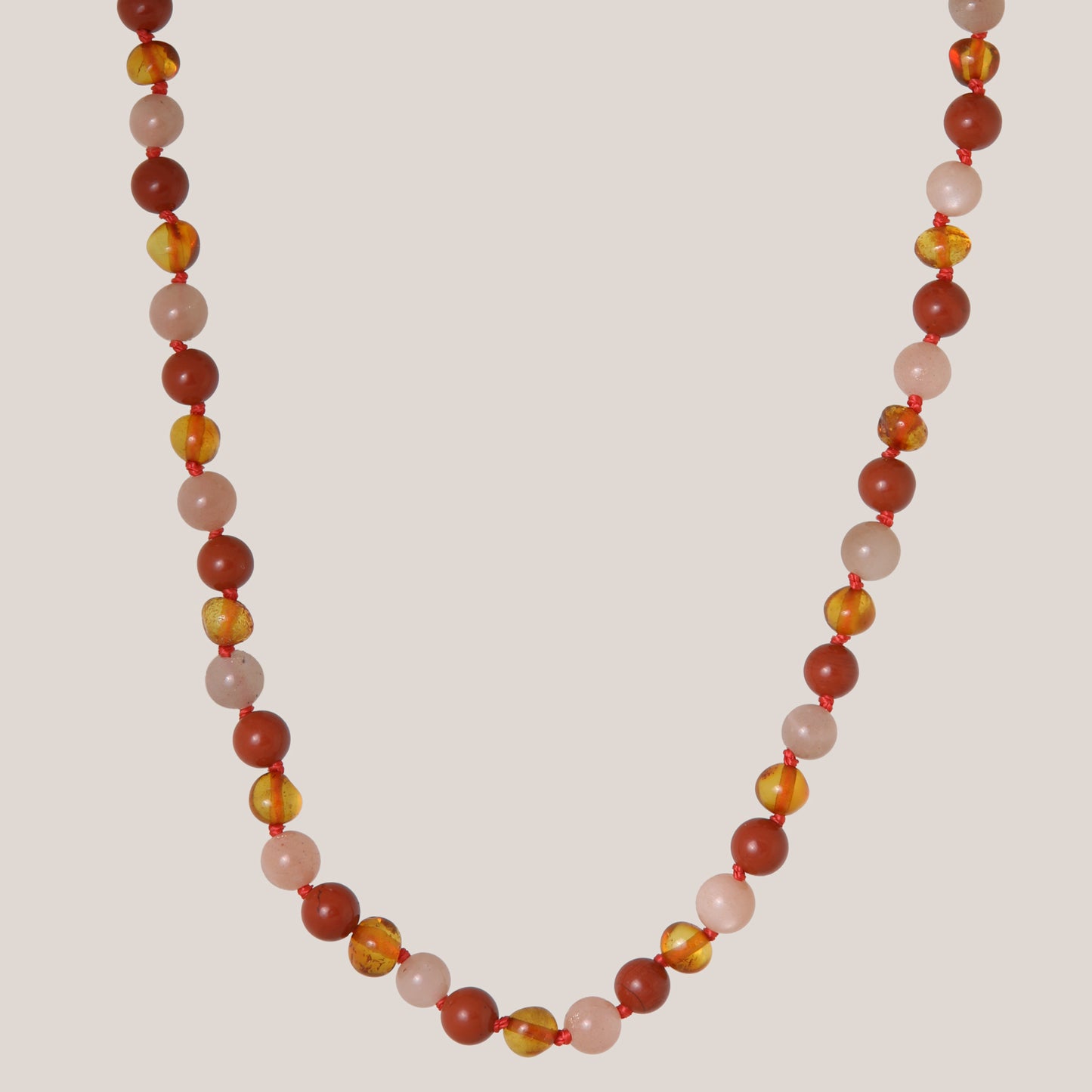 Ketting Barnsteen, Rode Jaspis & Zonnesteen - Matching