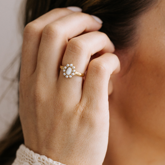 Ring Maansteen Goud - La Loua-Mae
