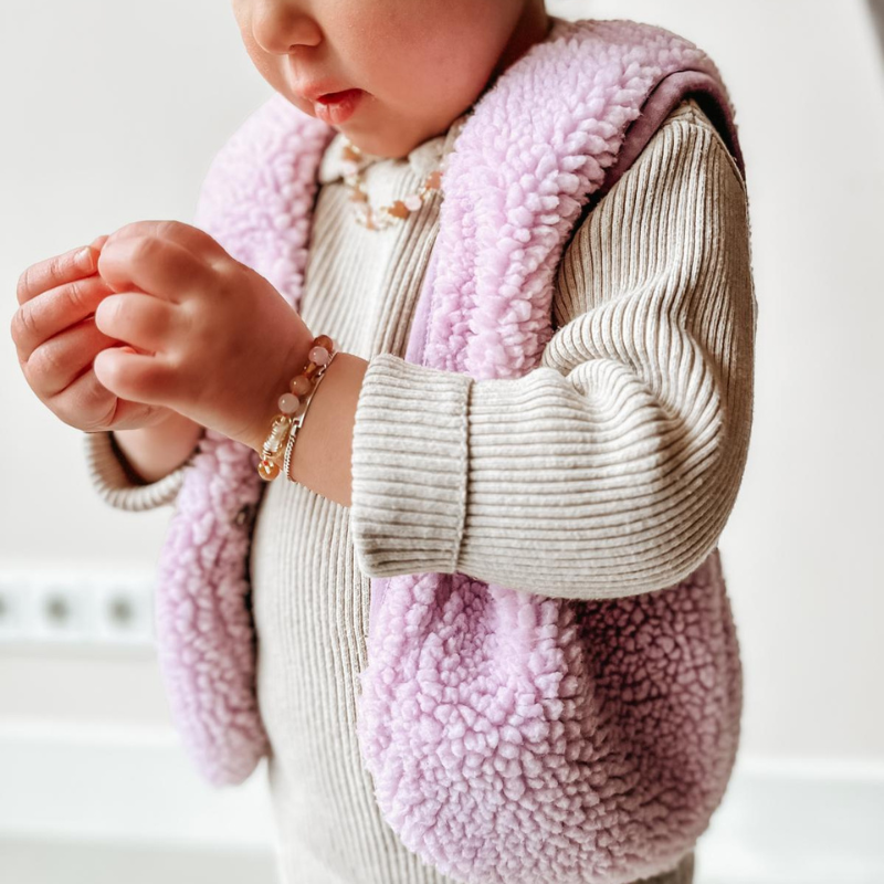 Armband Barnsteen, Rozenkwarts en Zonnesteen - Matching