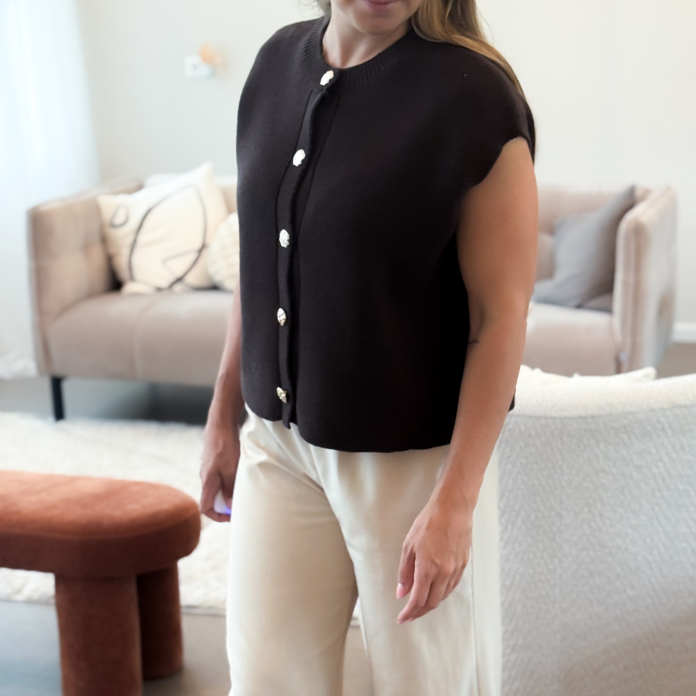 Top Donkerbruin - Gilet