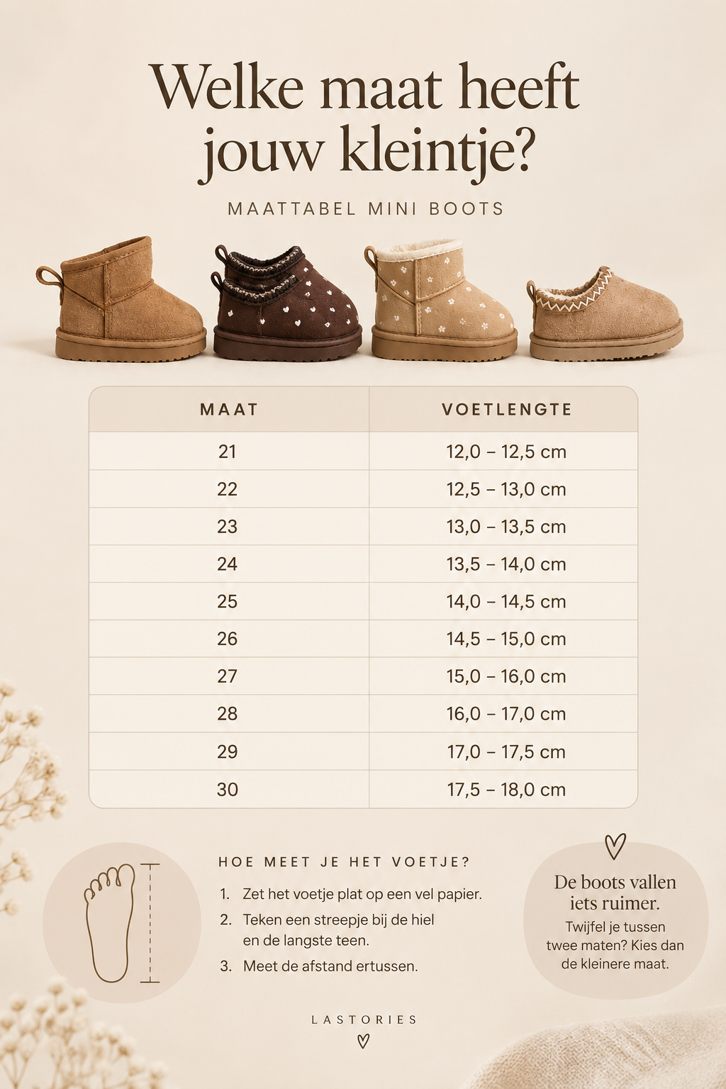Maattabel voor kinderschoenen