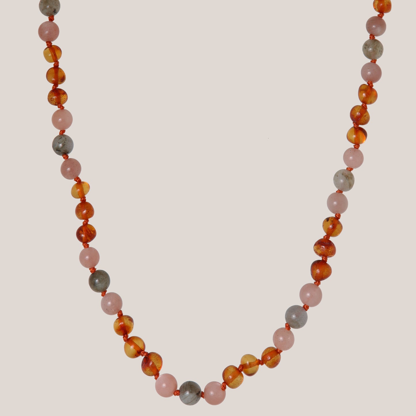 Ketting Barnsteen, Labradoriet & Zonnesteen - Matching