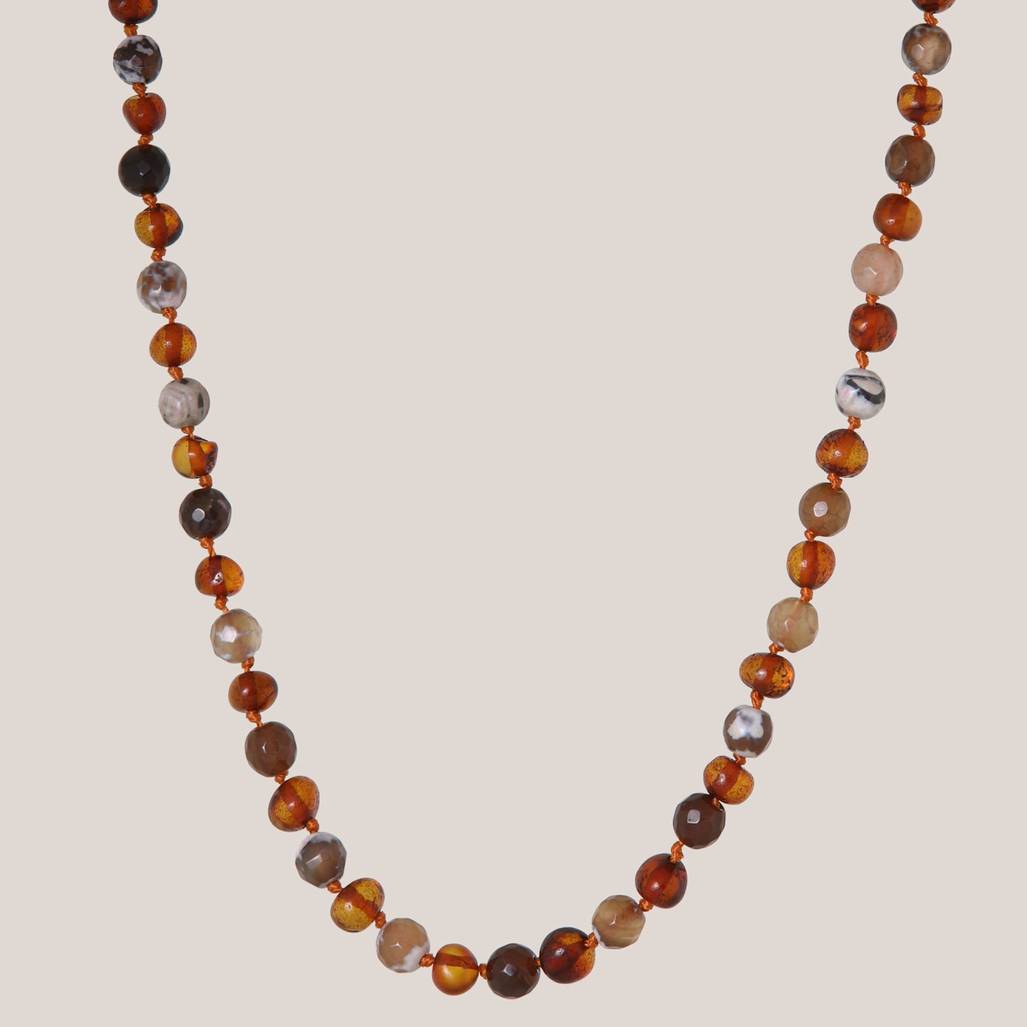 Ketting Barnsteen & Crazy Lace Agaat - Matching