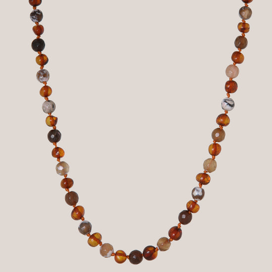 Ketting Barnsteen & Crazy Lace Agaat - Matching