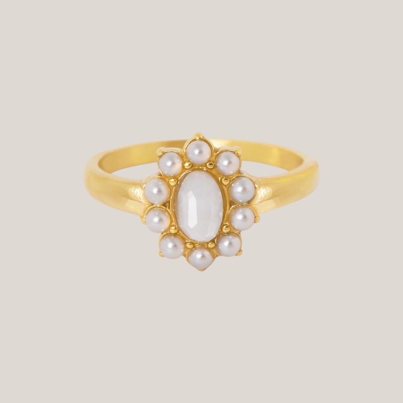 Ring Maansteen Goud - La Loua-Mae