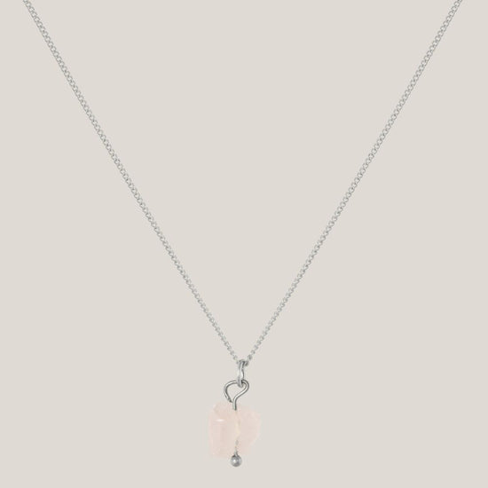 Ketting Rozenkwarts Zilver - Liefde & Zachtheid