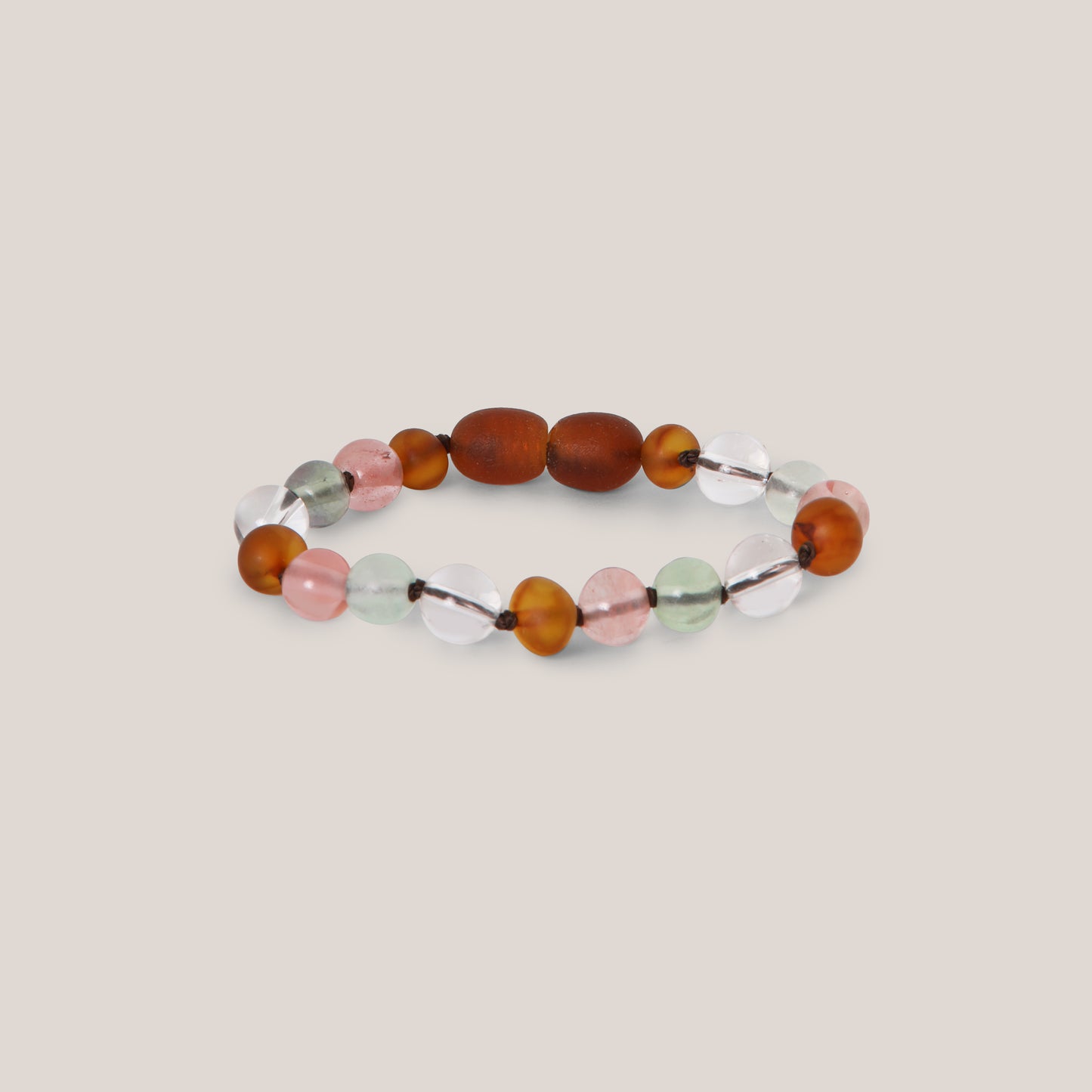 Armband Barnsteen, Cherry Kwarts & Bergkristal - Matching