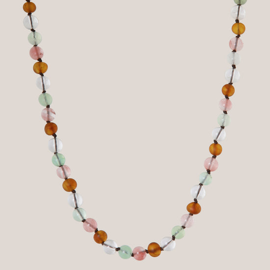 Ketting Barnsteen, Cherry Kwarts & Bergkristal - Matching