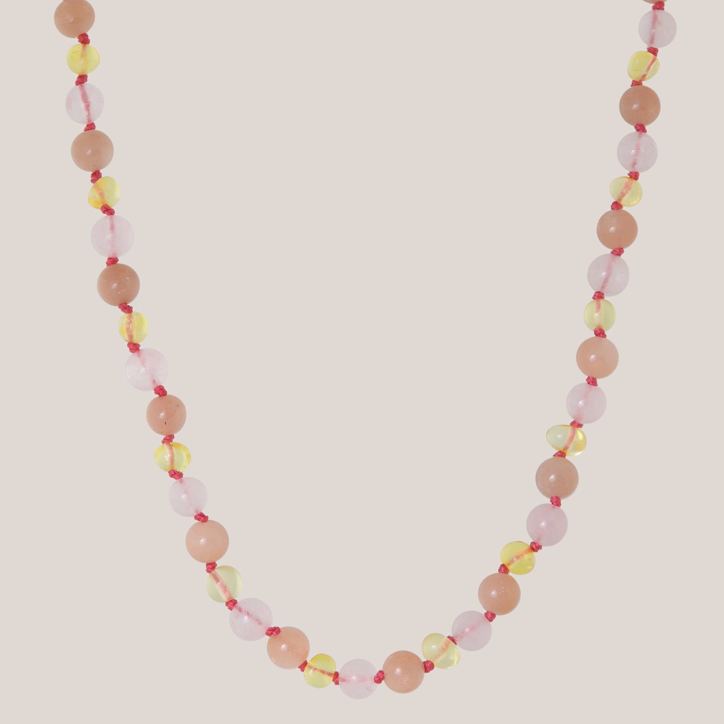 Ketting Barnsteen, Rozenkwarts & Zonnesteen - Matching