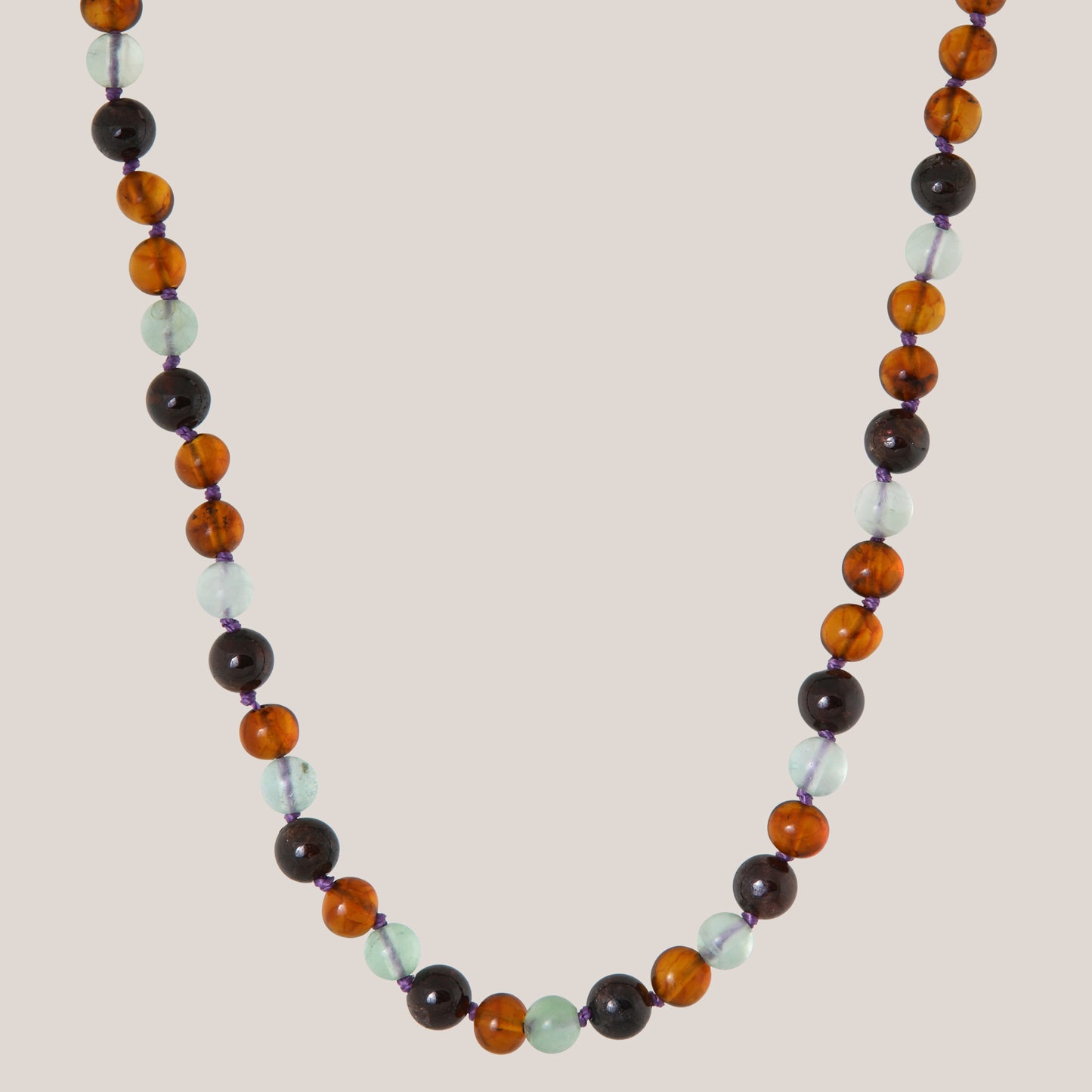 Ketting Barnsteen, Granaat & Fluoriet - Matching