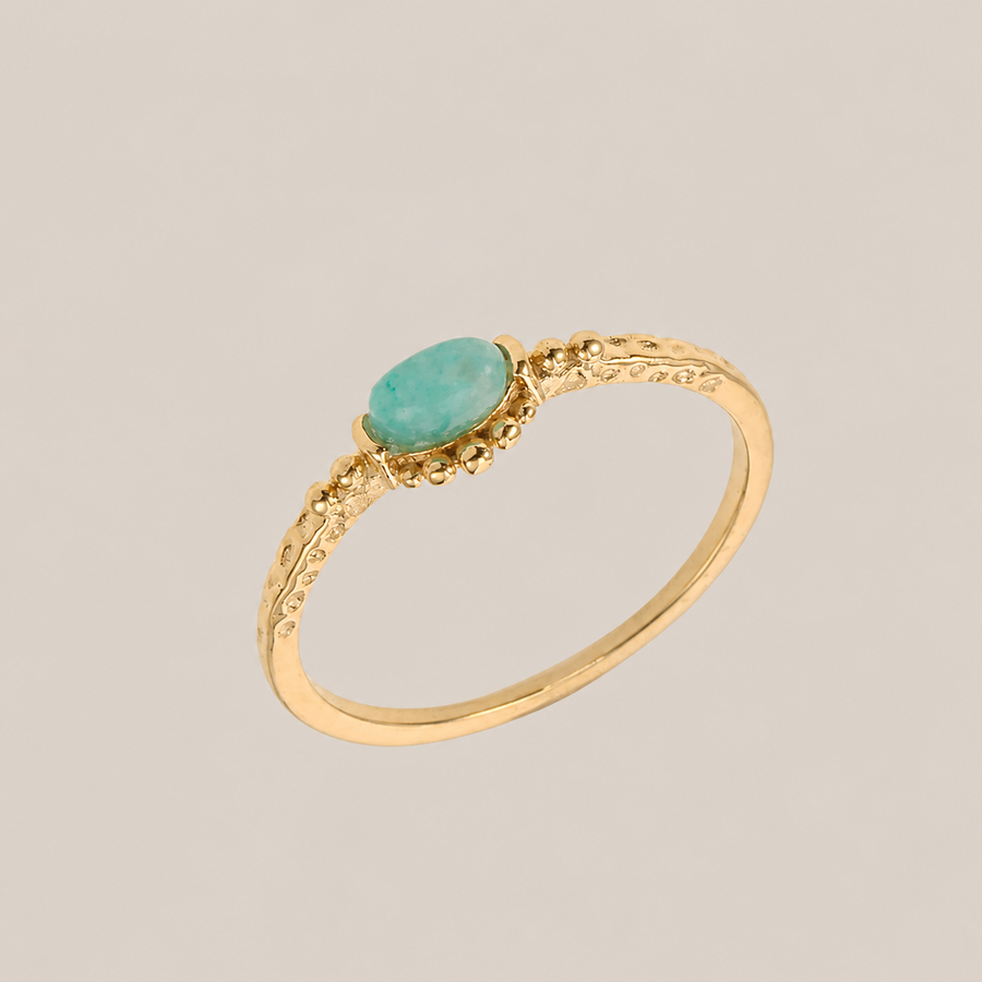 Ring Amazoniet Goud - La Jessie