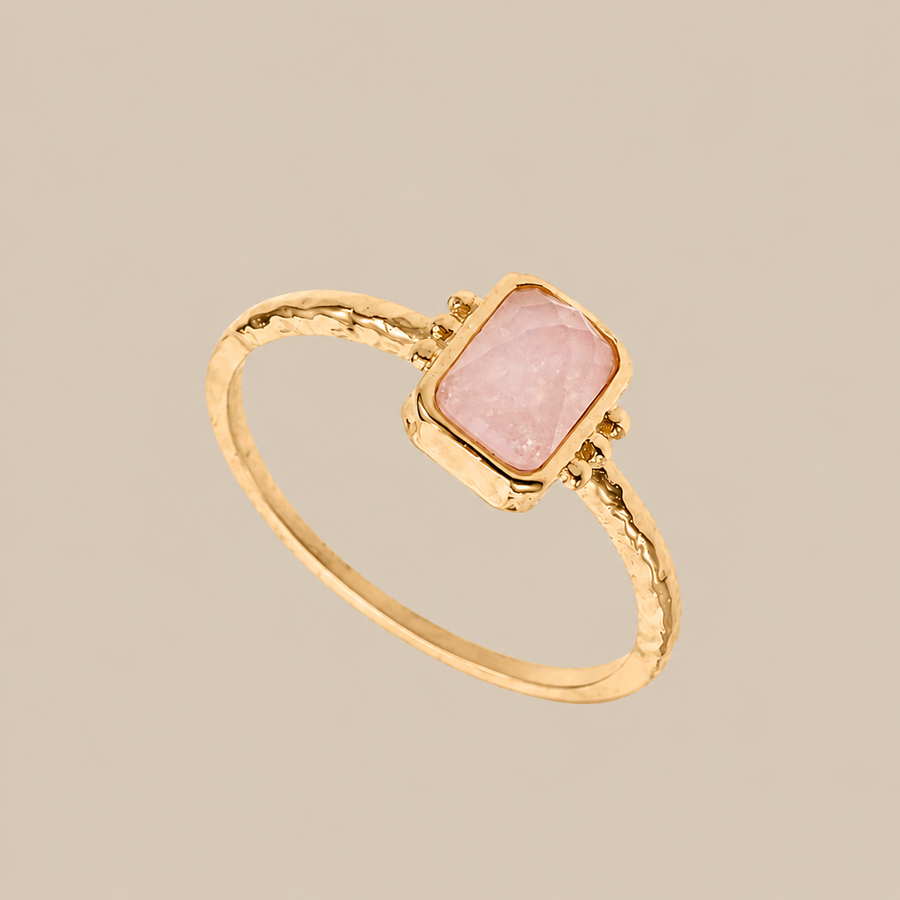Ring Rozenkwarts Goud - La Sabrina