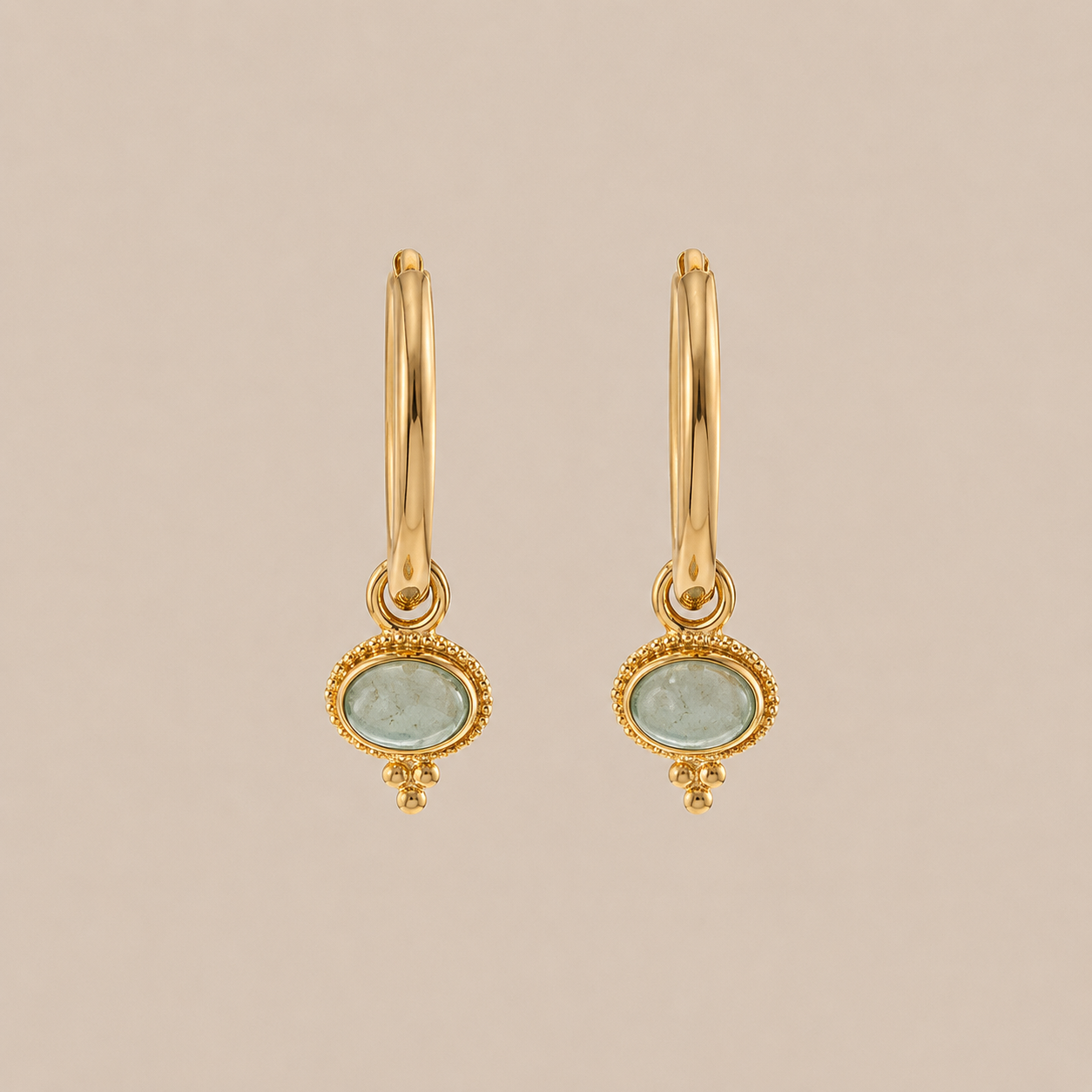 Oorbellen Amazoniet Goud - La Esmee