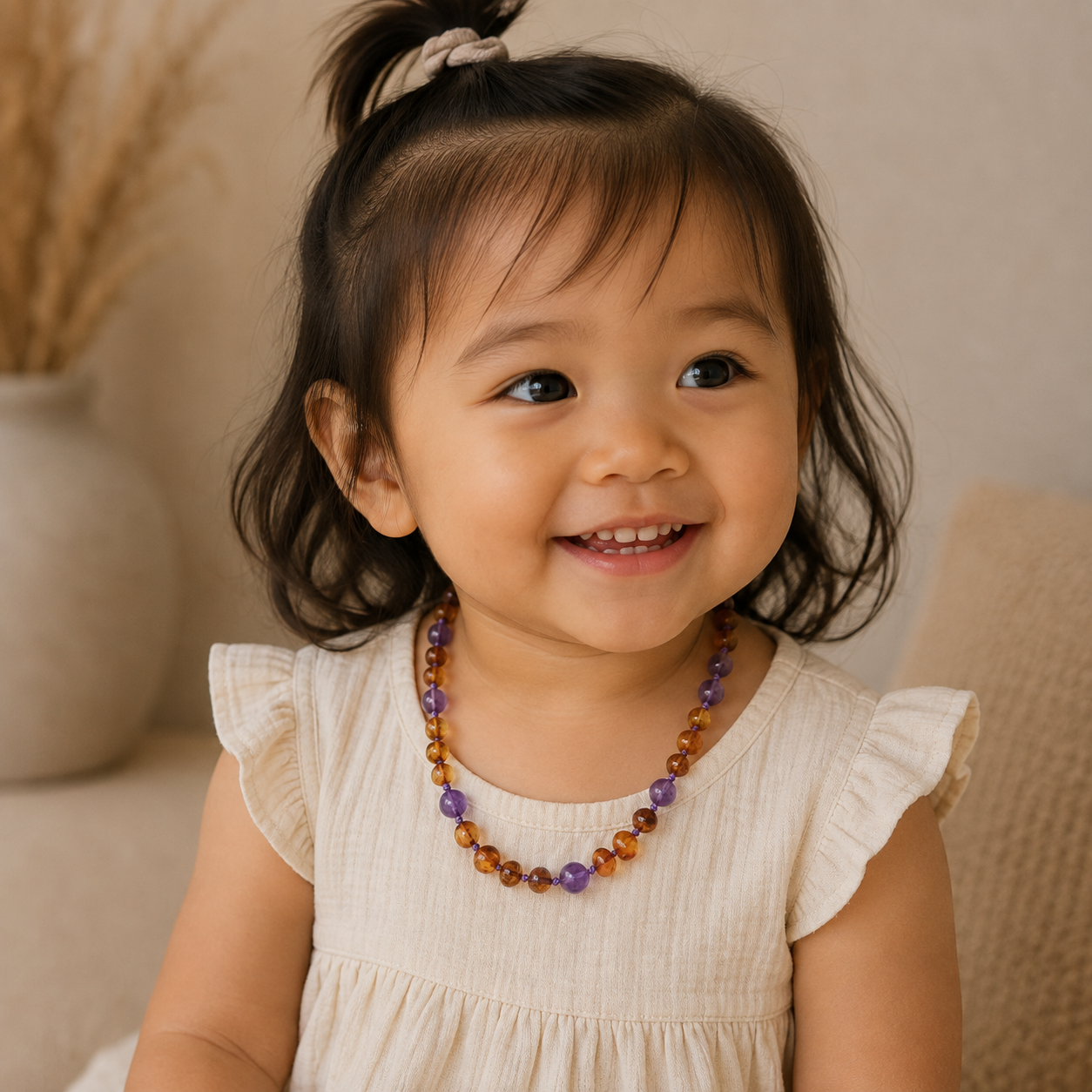 Ketting Barnsteen & Amethist - Matching