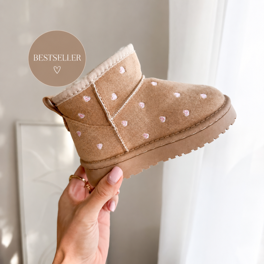 Heart Boots hoog - Beige (mini)