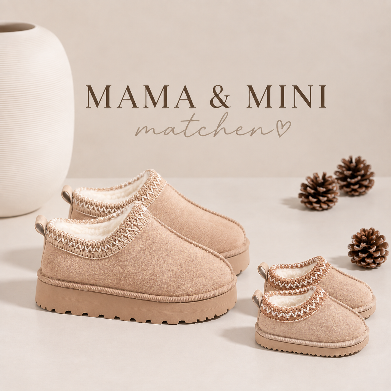 Mama & Me Cloud Boots - Beige