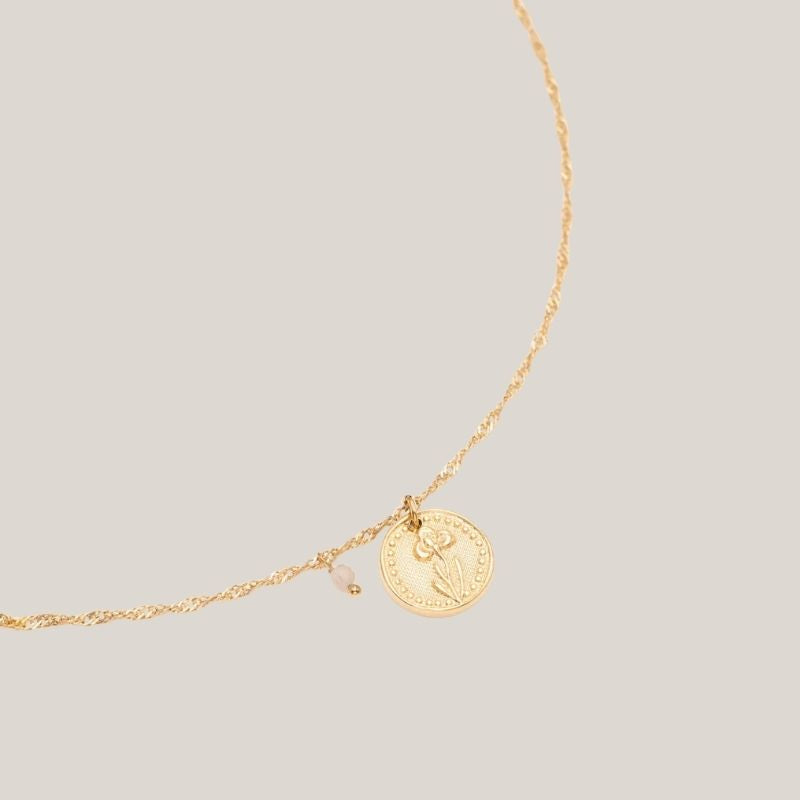 Birthflower Ketting - Goud