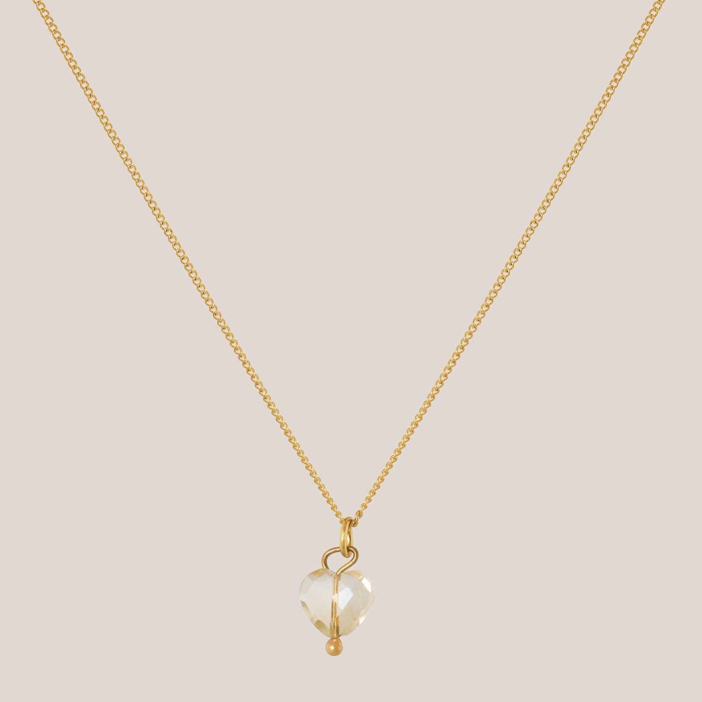 Ketting Citrien Goud - Hart